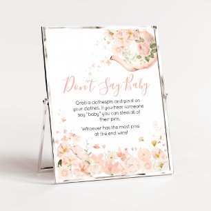 Poster Chá Floral Rosa para Dois Não Diga Bebê