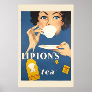 Poster Chá Lipton - Estilo Vintage Chá de 1950
