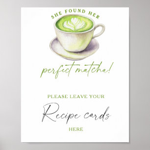 Poster Chá matcha para chá de noiva Seu cartão de receita