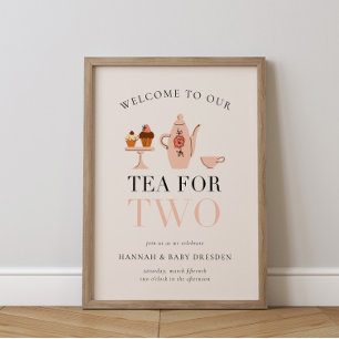Poster Chá para Dois   Chá de fraldas Tea Party