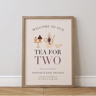 Poster Chá para Dois Tea Party Chá de fraldas