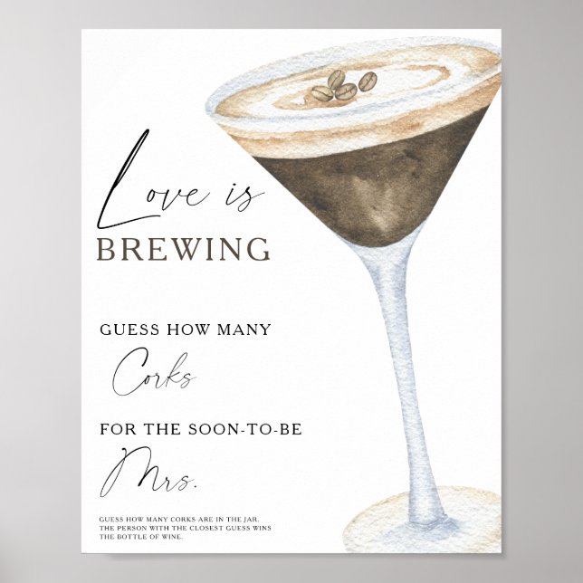 Poster Chá revelação de Espresso Martini Quantas Rolhas  (Frente)