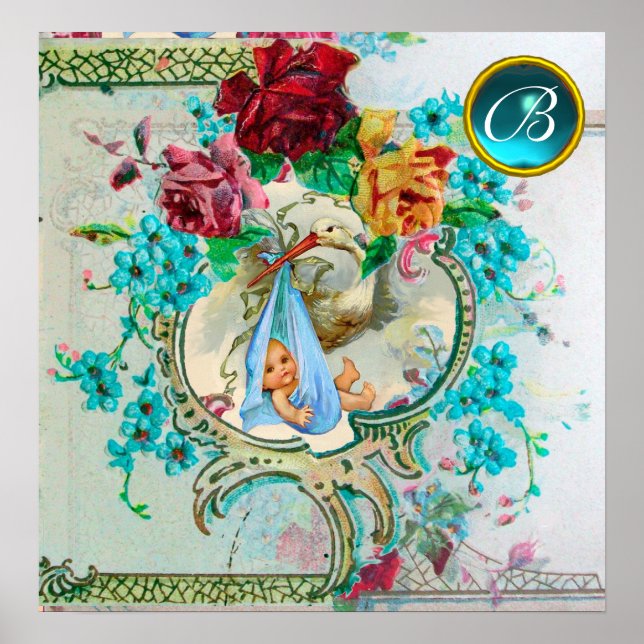 Pôster CHÁ STORY BABY BOY Gem Stone Monograma (Frente)