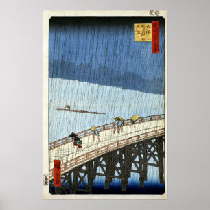 Poster Chá Súbito de Hiroshige sobre a Ponte Shin-Ohash