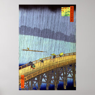 Poster Chá Súbito Sobre Shin-Ohashi Utagawa Hiroshige
