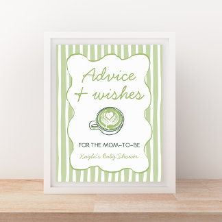 Poster Chá Verde Matcha de Conselhos e Desejos para Chá d