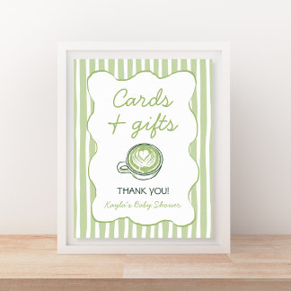 Poster Chá Verde Matcha para Baby Shower - Cartões e Pres