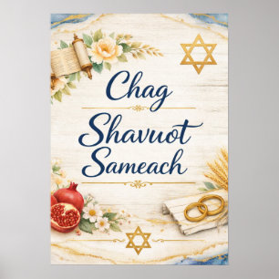 Poster Chag Shavuot Sameach, Feliz Shavuot 