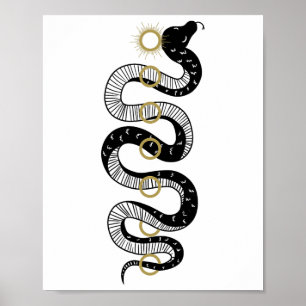 Poster Chakra Cobra Sol Vintage Kundalini Hinduísmo Ioga