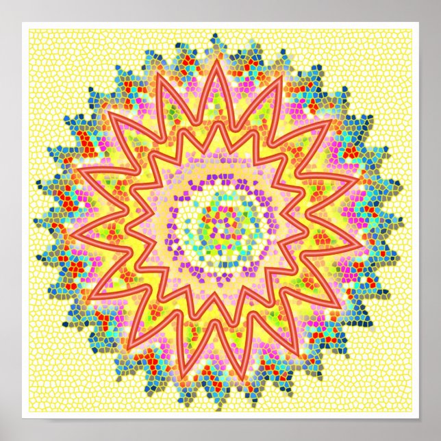 Poster Chakra com cicatrização com faíscas de energia RED (Frente)