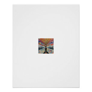 Pôster Chakra da Mente da Árvore do Oceano do Nascer do S