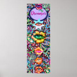 Poster Chakra Floral Dreamer Colorida Mística Incomum