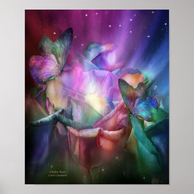 Poster Chakra Rosas de arte Poster/Impressão (Frente)