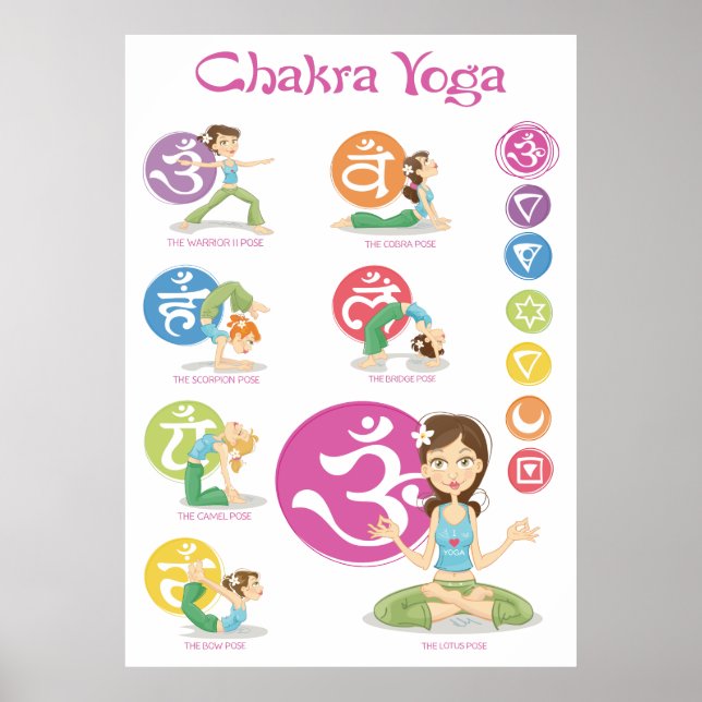 Pôster Chakra yoga Girls Illustrations Vertical posteres (Frente)