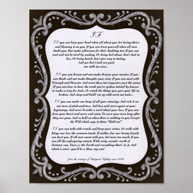 Pôster Chalk Art IF Cote de Rudyard Kipling 1895 (Frente)