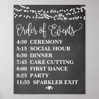 Poster Chalk Luzes Ordem dos Eventos