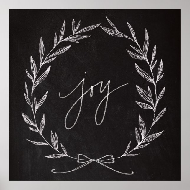 Poster Chalkboard Art - Joy Wreath (Frente)