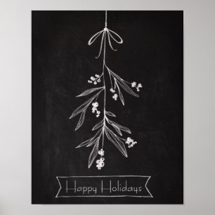 Pôster Chalkboard Art - Mistletoe
