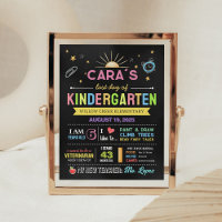 Chalkboard de volta à escola no dia passado