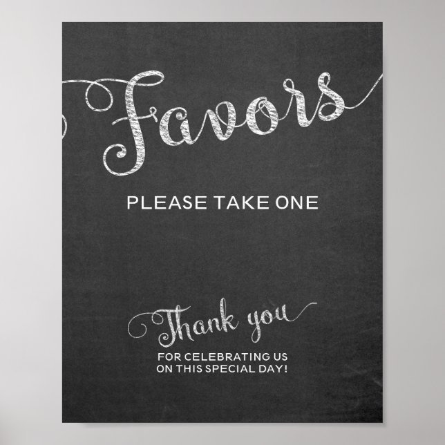 Poster Chalkboard Favorece Sinal De Casamento Por Favor P (Frente)