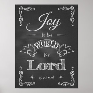 Pôster Chalkboard - Joy to the World