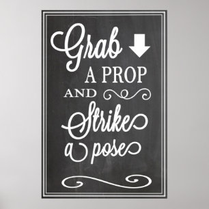 Poster Chalkboard Photo Sign for Props