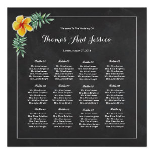 Pôster Chalkboard Wedding Seating Chart Poster