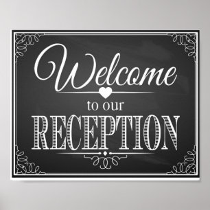Pôster Chalkboard Welcome to our reception print