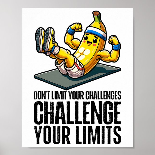 Poster Challenge Your Limits Bodybuilder Abdominal Muscle (Frente)