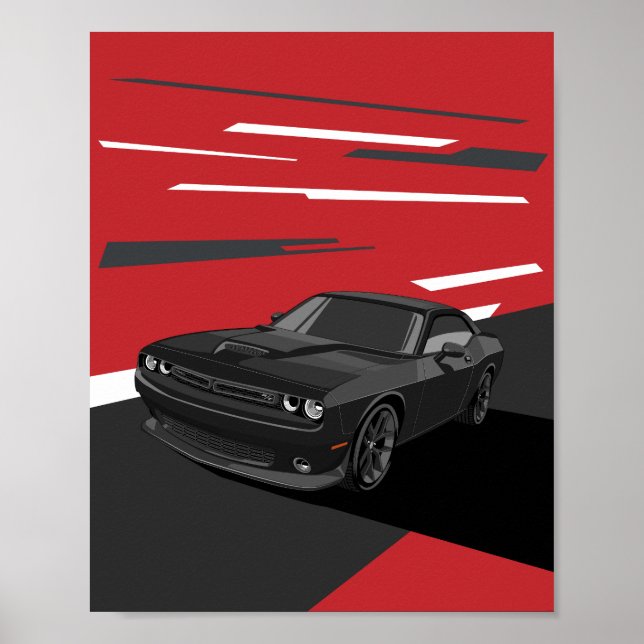 Poster Challenger RT preto (Frente)
