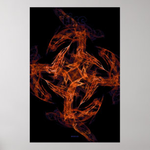 Pôster chama do fractal: fogo