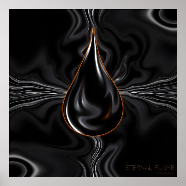 Poster Chama Eterna - Arte Digital IA Fantasy (Frente)