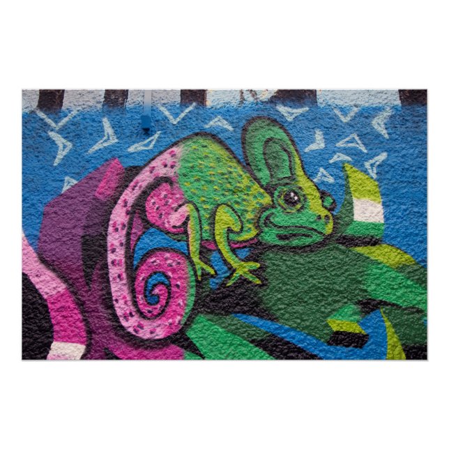 Pôster Chamada Colorida de Grafite (Frente)