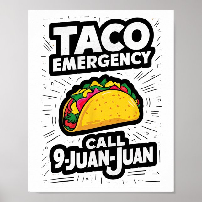 Poster Chamada de Emergência do Taco 9 Juan Funny Cinco d (Frente)