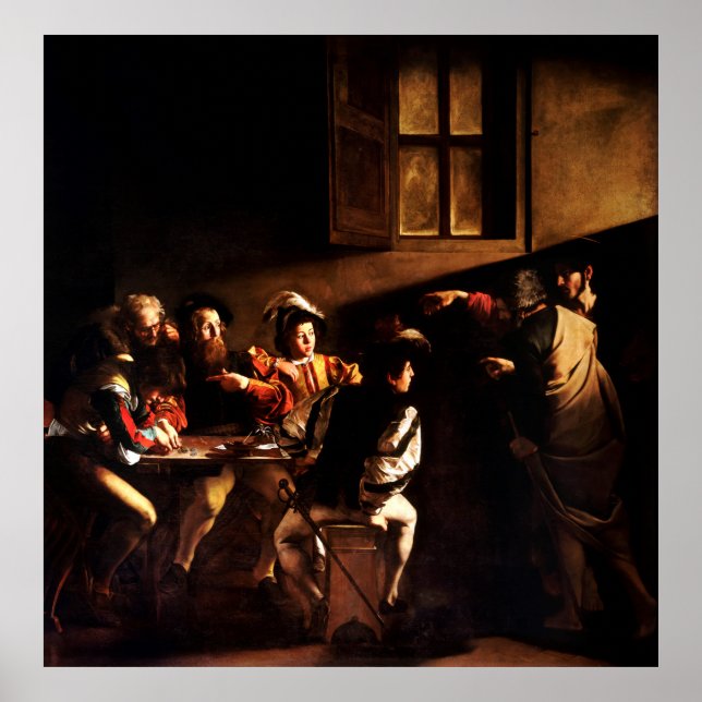 Poster Chamada de Mateus Rua por Caravaggio (1600) (Frente)