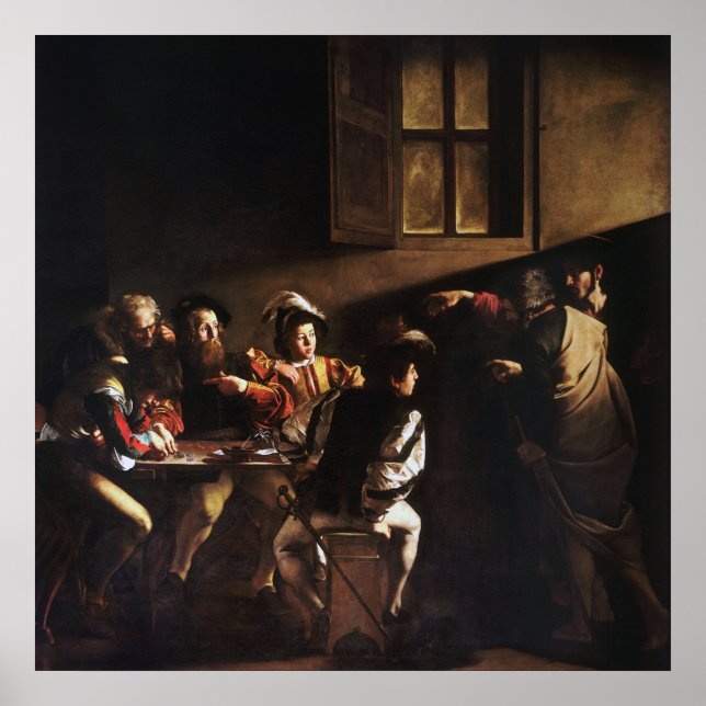 Poster Chamada Do Santo Matthew Por Caravaggio (Frente)
