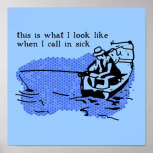 Pôster Chamada Engraçada Pesca Engraçada Trabalho De Impr