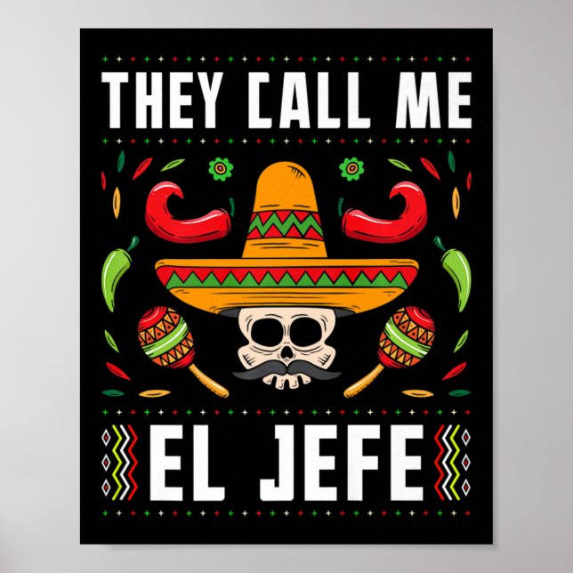 Poster Chamam-Me El Jefe Fiesta Mexicano Cinco De Mayo (Frente)