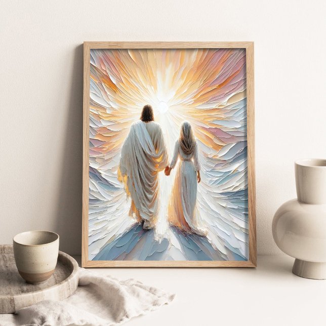 Poster Chamando Fé, Arte Cristã, Jesus Caminhando Com (Criador carregado)