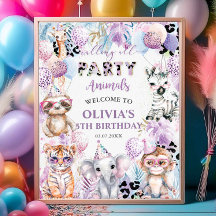 Chamando todos os animais de festa de selva Safari