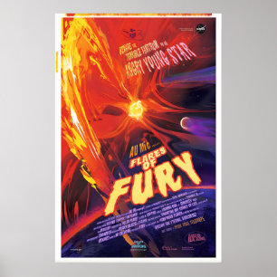 Poster Chamas de Fúria Cartaz Espacial da NASA Galáxia de