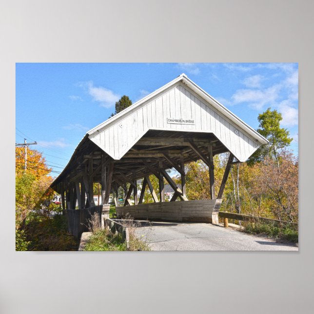 Poster Chamberlin Mill Covered Bridge, Lyndon, Vermont Po (Frente)