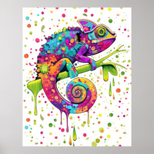 Poster Chameleon Paint mantém estilo aquarela