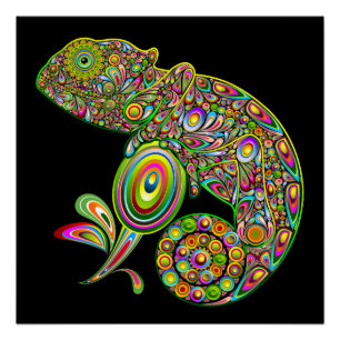Pôster Chameleon Psychedelic Fantasy