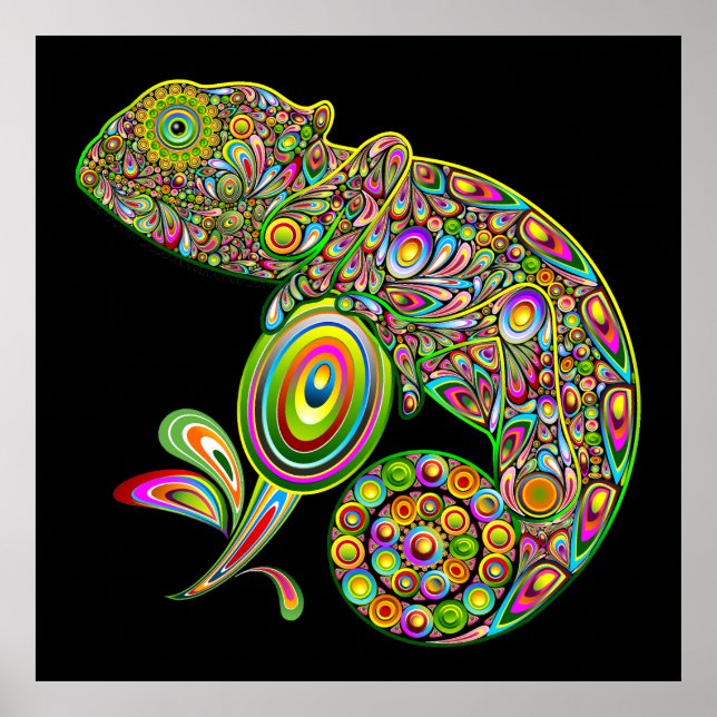 Poster Chameleon Psychedelic Fantasy (Frente)
