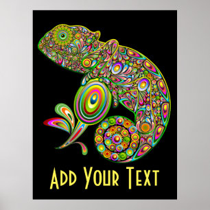 Poster Chameleon Psychedelic Fantasy