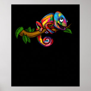 Poster Chameleon Rainbow Lizard - Réptil Colorido
