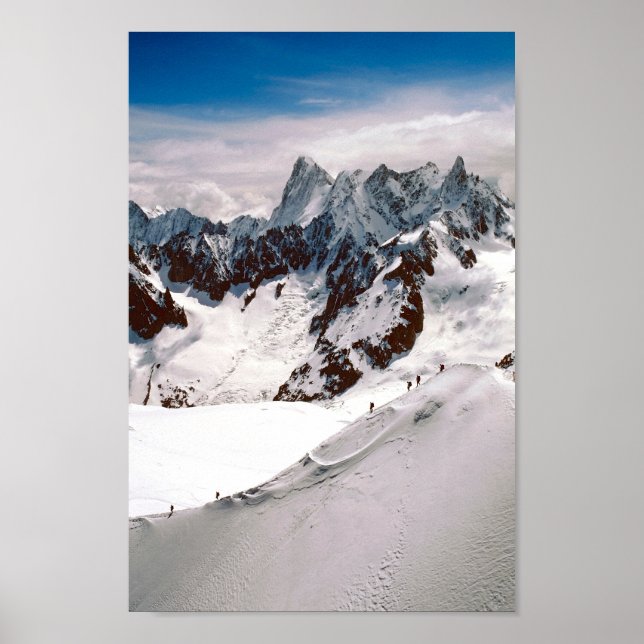 Poster Chamonix Aiguille du Midi Mont Blanc Massif França (Frente)