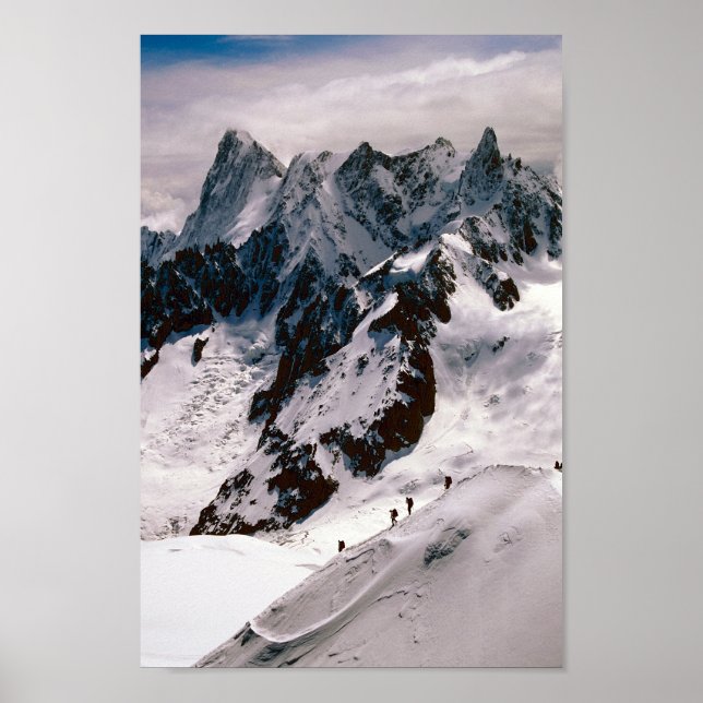 Poster Chamonix Aiguille du Midi Mont Blanc Massif França (Frente)