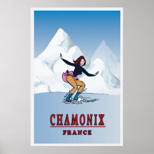Poster Chamonix, França, Ski